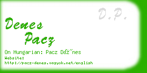 denes pacz business card